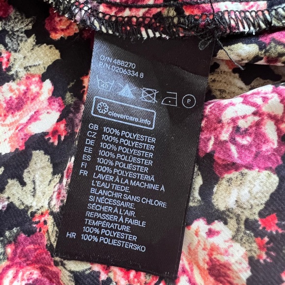 H&M Black Floral V-Neck Dress Size 10 - Picture 10 of 11